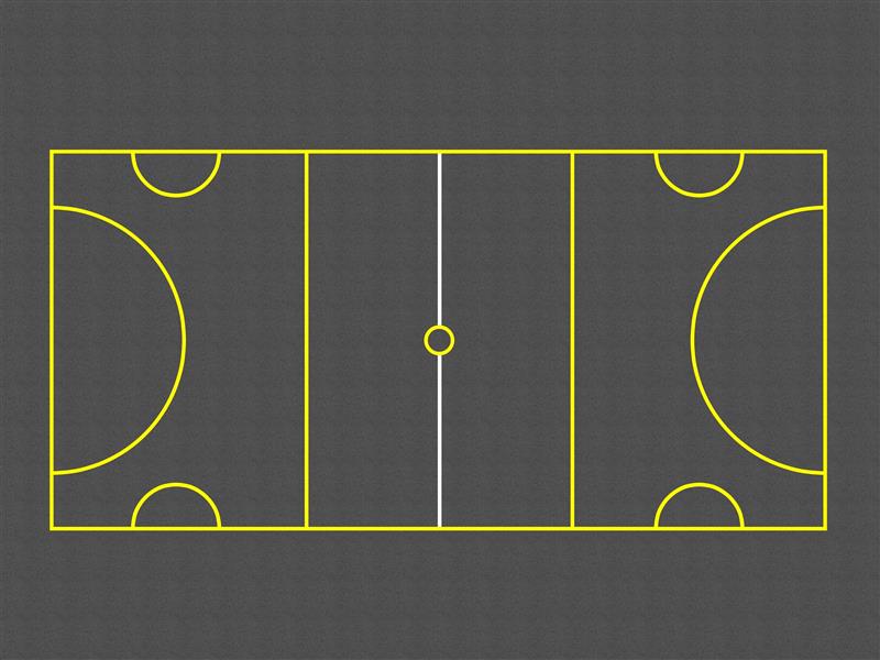 Technical render of a Netball/Mini Football Court (Outline)